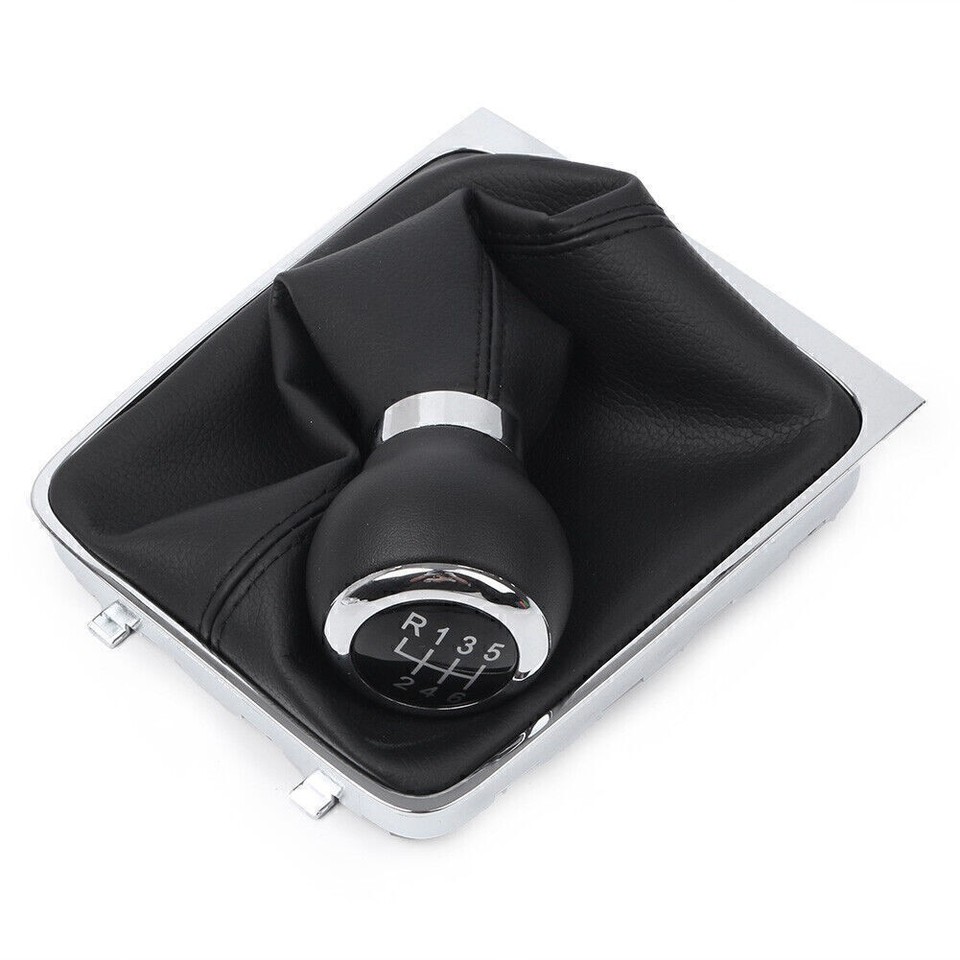 Manual Gear Shift Knob 6-Speed w/ Boot Cover Stick Lever Gaiter for VW ...