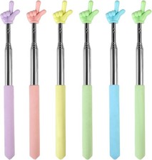 6 punteros dedo retractil colores extendible para maestro presentacion pizarras