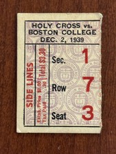 1939 Boston College Holy Cross Ticket Frank Leahy 1st Year Head Coach Notre Dame
