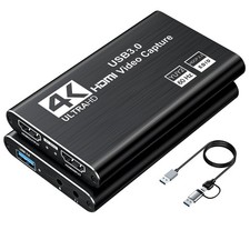 Audio Video Capture Card, USB 3.0 Capture Card 4K HDMI Loop-Out, 1080P 60FPS/...