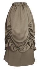 Steampunk Gothic Victorian Theater Vintage Inspired Gathered Bustle Long Skirt