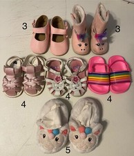 Lot Of 6 Toddler Girls Shoes Sizes 3-5 Various Brands
