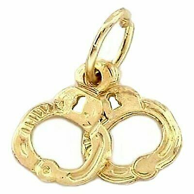 New 100/% 0.925 Sterling Silver Handcuff Law Enforcement Charm Pendant Necklace
