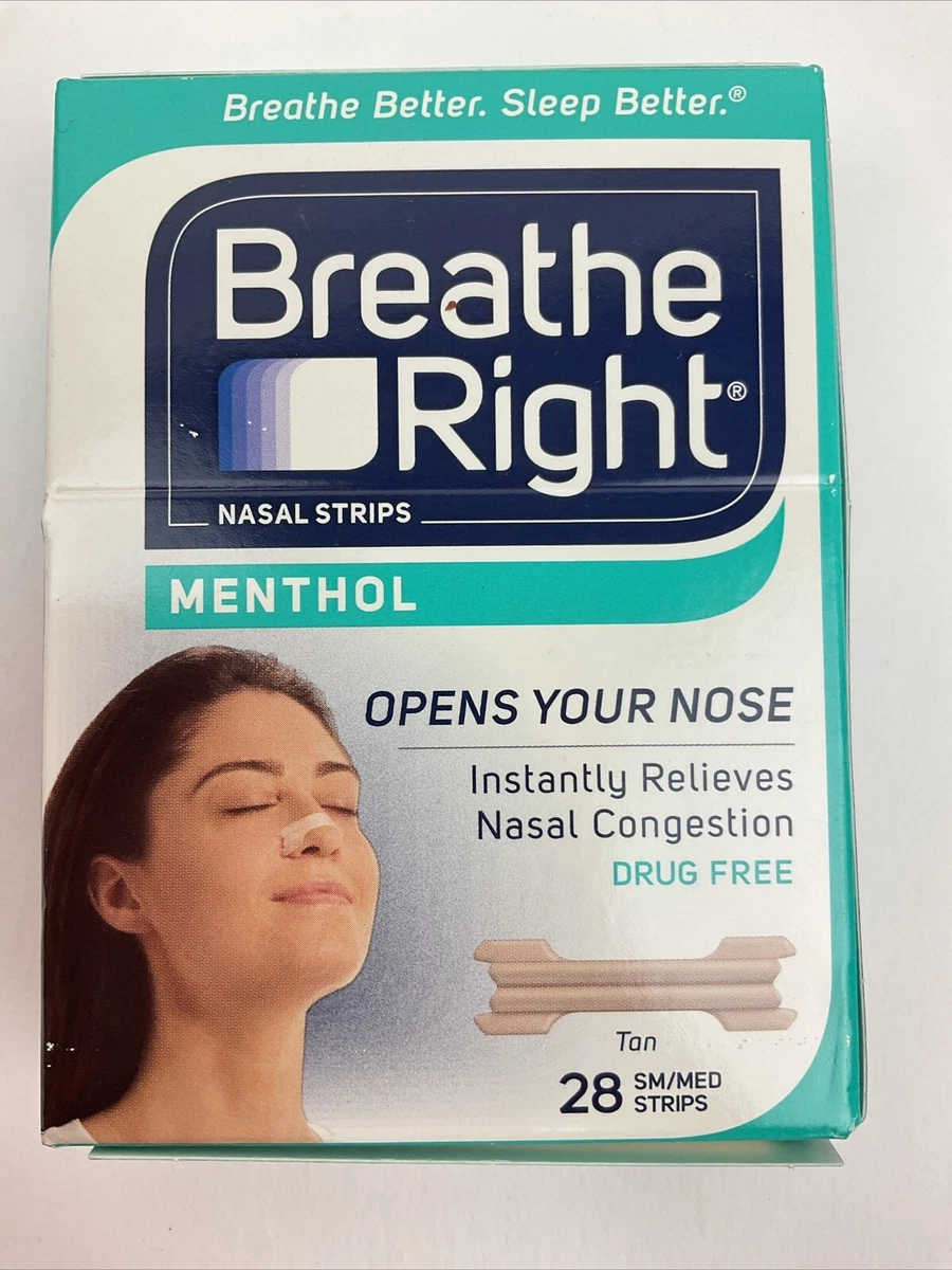 Breathe Right Menthol Nasal Strips 28 Small Medium Strips | eBay