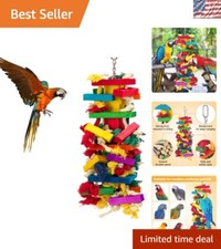 Extra Large Ceiling-Mount Bird Toy - 18" Colorful Delight for All Parrot Breeds