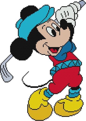 CROSS STITCH+ CRAFT PATTERN Mickey Mouse Golf Ball Swing Club Sweater Cleat Fore