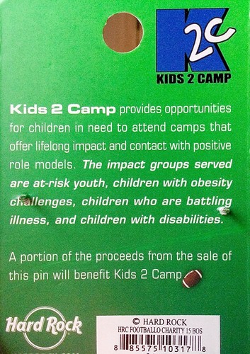 2015 HARD ROCK CAFE BOSTON NE PATRIOTS EDELMAN KIDS 2 CAMP FOOTBALL CHARITY PIN - Picture 6 of 6
