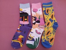 3-Pack Women's  Girl's Novelty Socks New W/Tags-Assorted Themes-Fast Shipping 