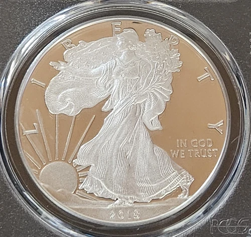 2018-W PCGS  PR70 DCAM American Silver Eagle EALY ISSUE W/Fancy Box & COA