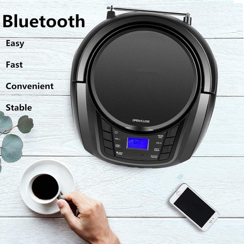 Portable Boombox - CD Player, Bluetooth, USB, MP3, AUX, FM Radio, Portable, Buil - Picture 3 of 7