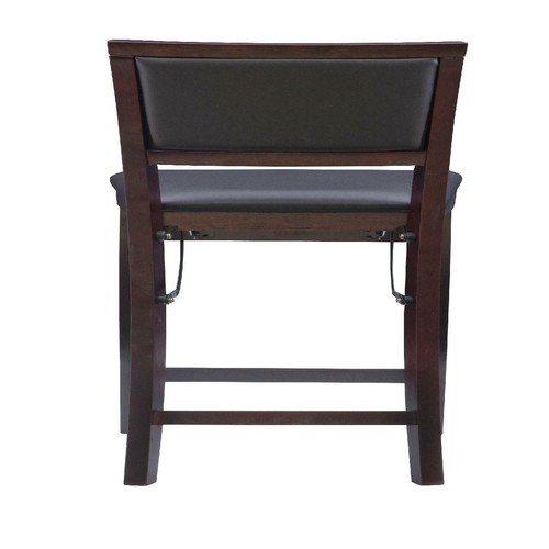 Foldable Wood Counter Bar Stool Padded Backrest Seat Dining Kitchen Table Chair - Picture 9 of 14