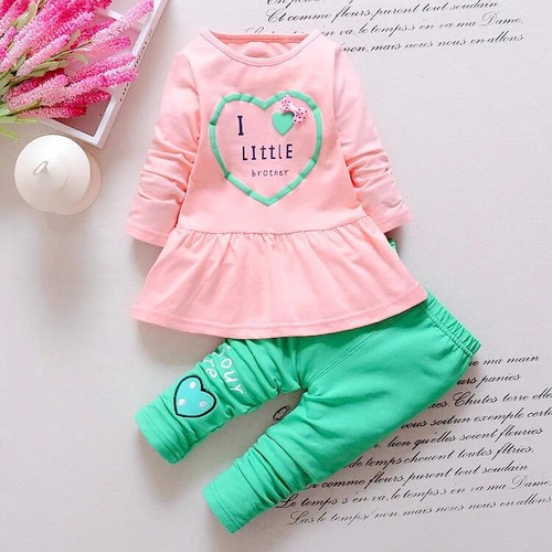 Girls Clothing Sets Wave Point Clothing Set Baby Cotton Suit Cartoon 3pcs Suit - Picture 12 of 23