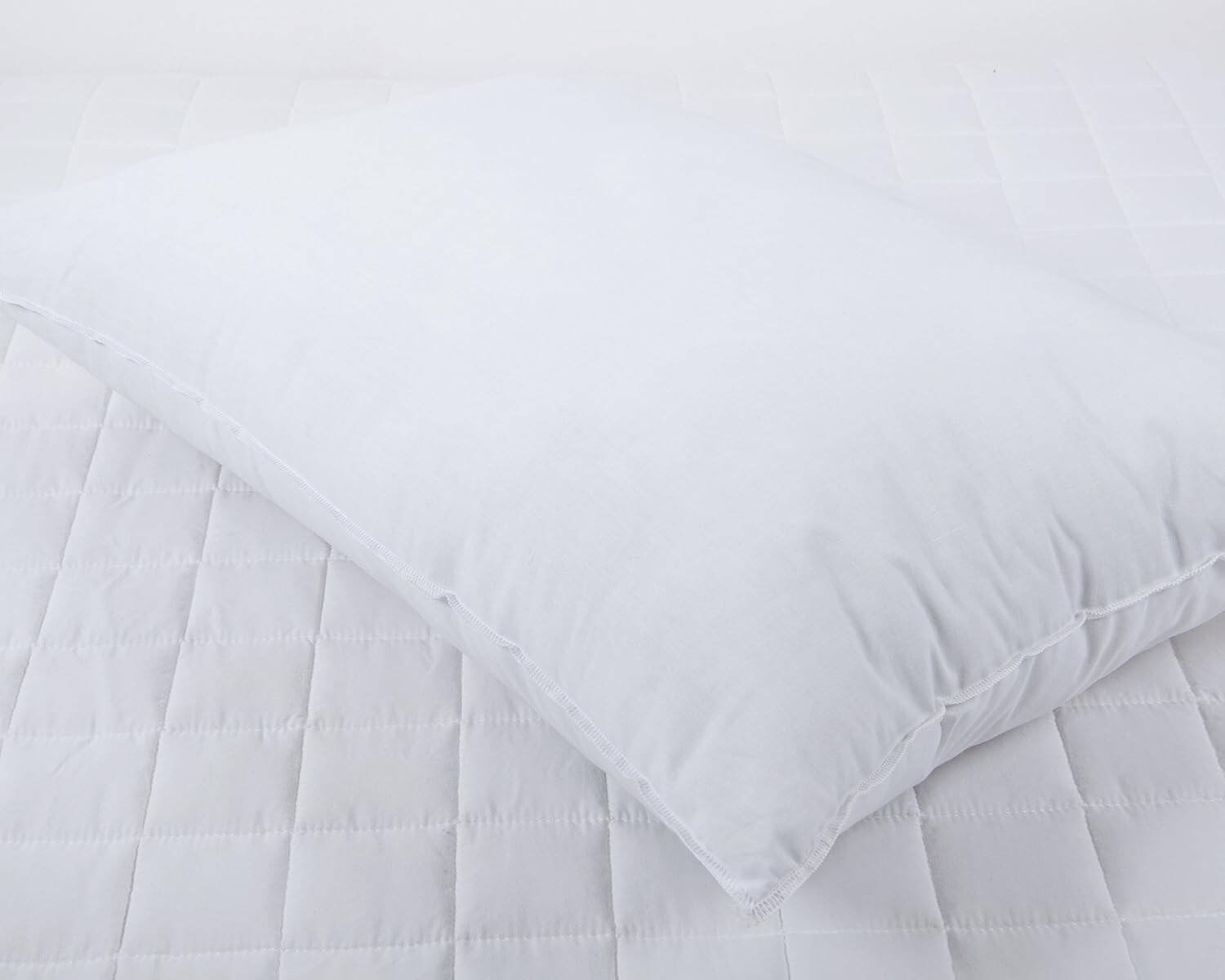 2 x 1000gsm Firm Support Pillow Plain Extra Filled Hotel Quality