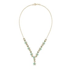 Ethiopian Fire Opal Necklace Silver Gold Plated Peridot Gemstone Floral Jewelry