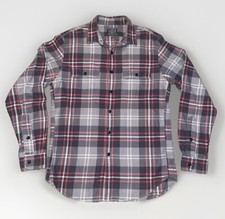 J Crew Flannel Shirt Men's Small Gray Plaid Flap Pockets Vtg 2011 Sporting goods