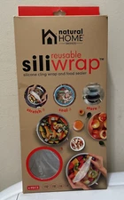 Natural Home Brands 4 Piece Siliwrap Silicone Cling Wrap And Food Sealer NEW