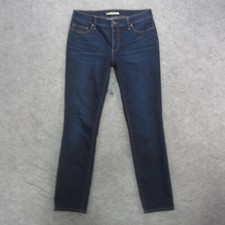 Lands End Jeans Women's 10 Blue Dark Wash High Rise Slim Skinny Jeans