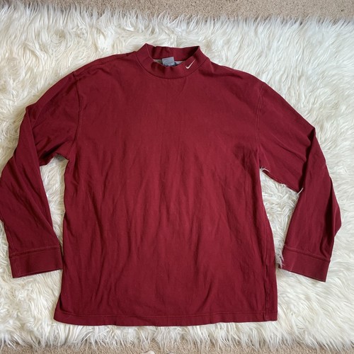 Vintage Nike Mock Shirt Men's XL Red 