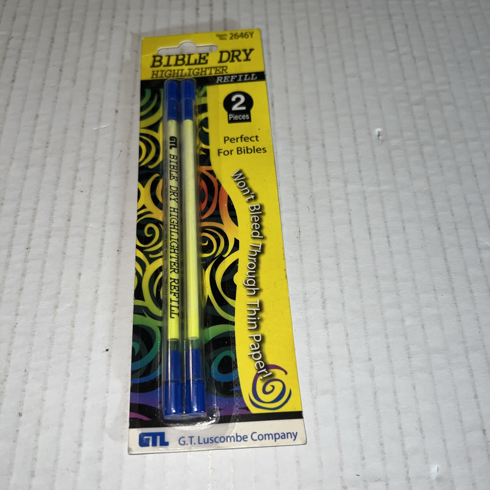 HIGHLIGHTER-BIBLE DRY-YELLOW REFILL ONE PACK OF 2