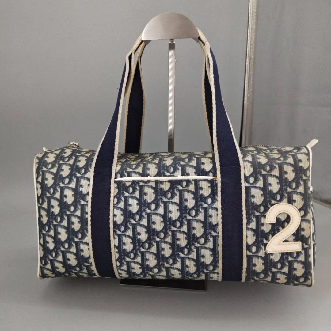 Sac à main Christian Dior sac Boston trotteur bleu marine PVC cuir n°2 femme
