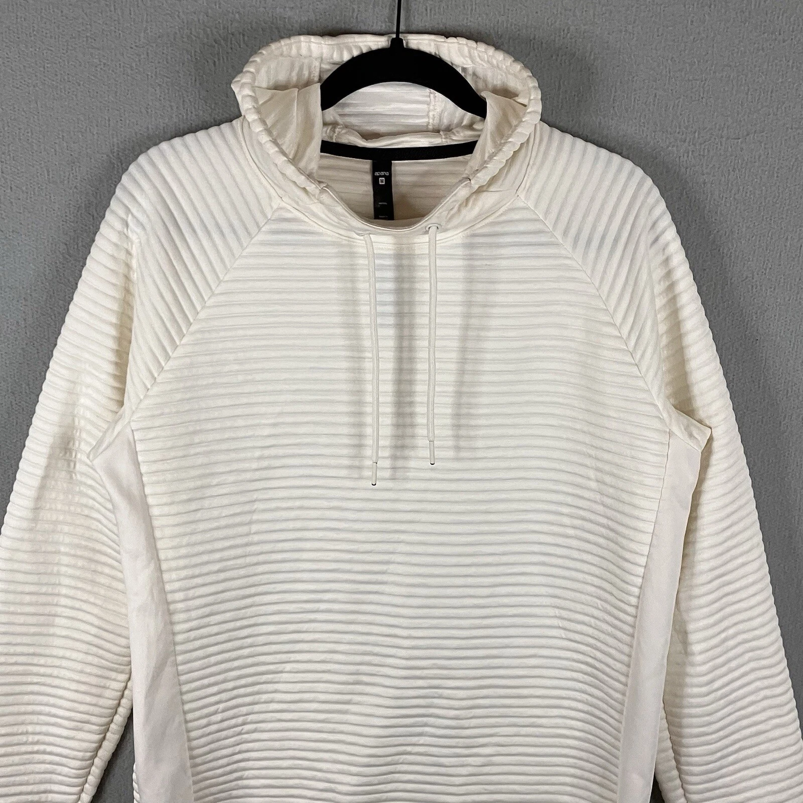 OFF WHITE Felpa con cappuccio Apana donna M bianco avorio con cappuccio manica lunga collo alto vestibilità regolare tinta unita