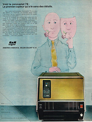 REKLAME WERBUNG 035 1970 SCHMIEDE-CORONA-HÄNDLER Kopierer CORONASTAT