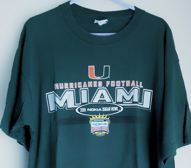 Men’s XL Vintage 2001 Miami Hurricanes Sugar Bowl tshirt University
