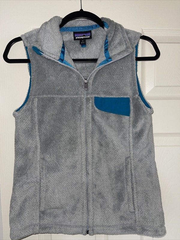 Patagonia Woman Retro  Gray Blue Full Zip 25447 Vest Small