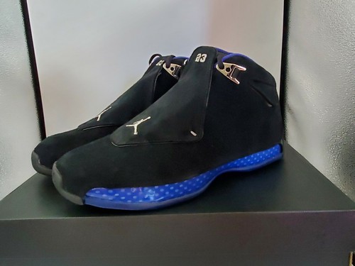 Nike Air Jordan 18 XVIII Retro 2018 Men Size 12 Blk Silver Royal Blue AA2494-007 - Picture 4 of 9