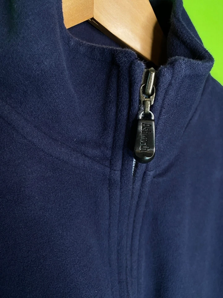 Pullover Ashworth Para Hombre Azul Marino Dri-Tech Térmico Bloque de Viento 1/4 Cremallera Talla Mediana Foto 2 de 4