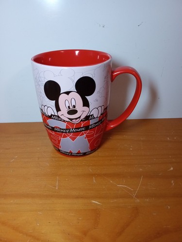 Disney Mickey Mouse mug, red, neat design, nice condition!