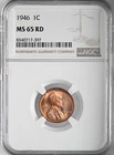 1946-P  1C LINCOLN WHEAT CENT "PHILADELPHIA MINT" NGC MS65 RD (RED)# 8340717-397