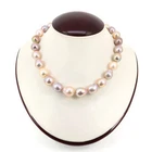 18.25" Massive Multi-Color Genuine EDISON Baroque Cultured PEARL Necklace #FN124