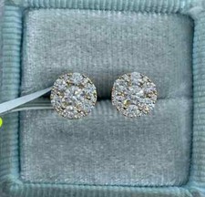 2Ct Round Cut Lab Created Diamond Solitaire Stud Earrings 14K White Gold Plated
