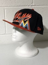 New Era 9Fifty Miami Marlins MLB Baseball Retro Snap Back Hat Cap Black Orange