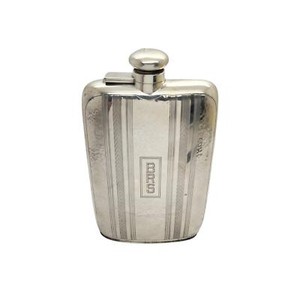 R Blackinton Co Sterling Silver Hip Flask w/Mono #15758