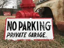 Antique Vintage Old Style No Parking Sign