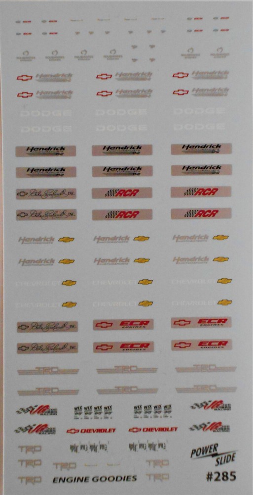 NASCAR DECAL ENGINE VALVE COVER  NASCAR - RACE CAR DETAIL GOODIE SHEET 1/24-1/25