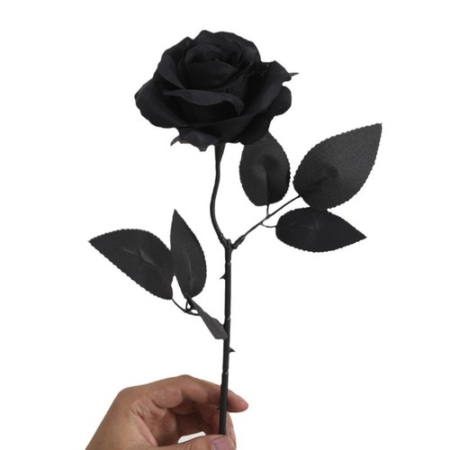 Silk Artificial Black Rose Flowers Fake Rose Flower Wedding Home Party Decor - Picture 7 of 12
