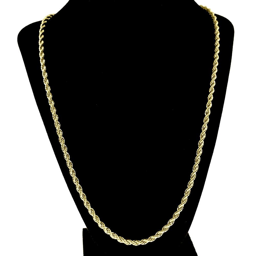 18K Solid Gold Rope Chain Necklace Men Women 2.50MM 16" eBay