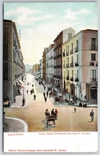 Italian Postcard Salerno Corso Vittorio Emmanuele from Plaza 1901-1907 NP VGC