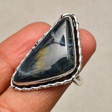 Sodalite Gemstone 925 Sterling Silver Jewelry Ring Size 7