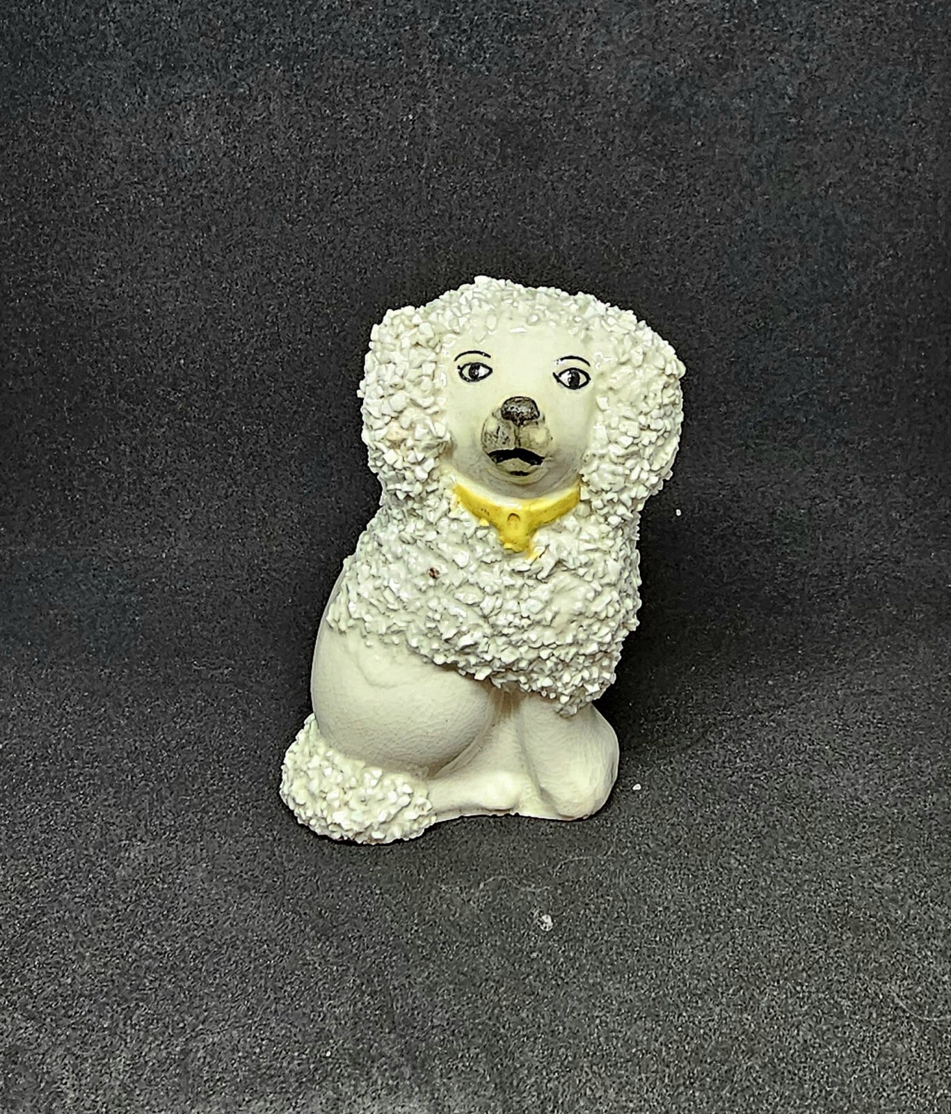 old staffordshire ware confetti poodle dog  mantel figurine 3 1/2