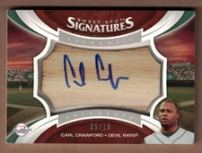 2006 SWEET SPOT VETERAN AUTO BAT BARREL BLUE INK #SSCC CARL CRAWFORD #5/10