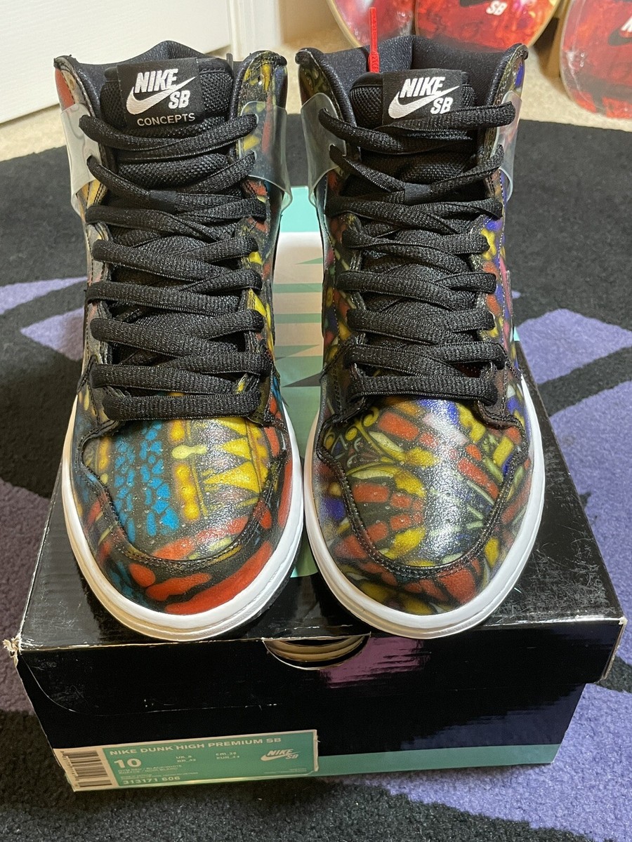NIKE SB DUNK HIGH STAINED GLASS SKATE NEW DS AUTHENTIC RARE  display picture 2