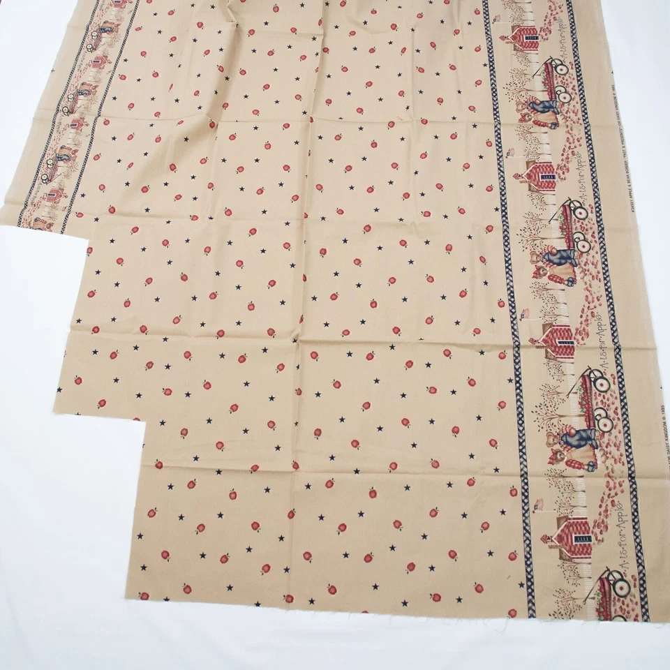 Vintage Daisy Kingdom Past & Presents Bears Apple & Bear Border 34501 Cotton - Image 4 of 4