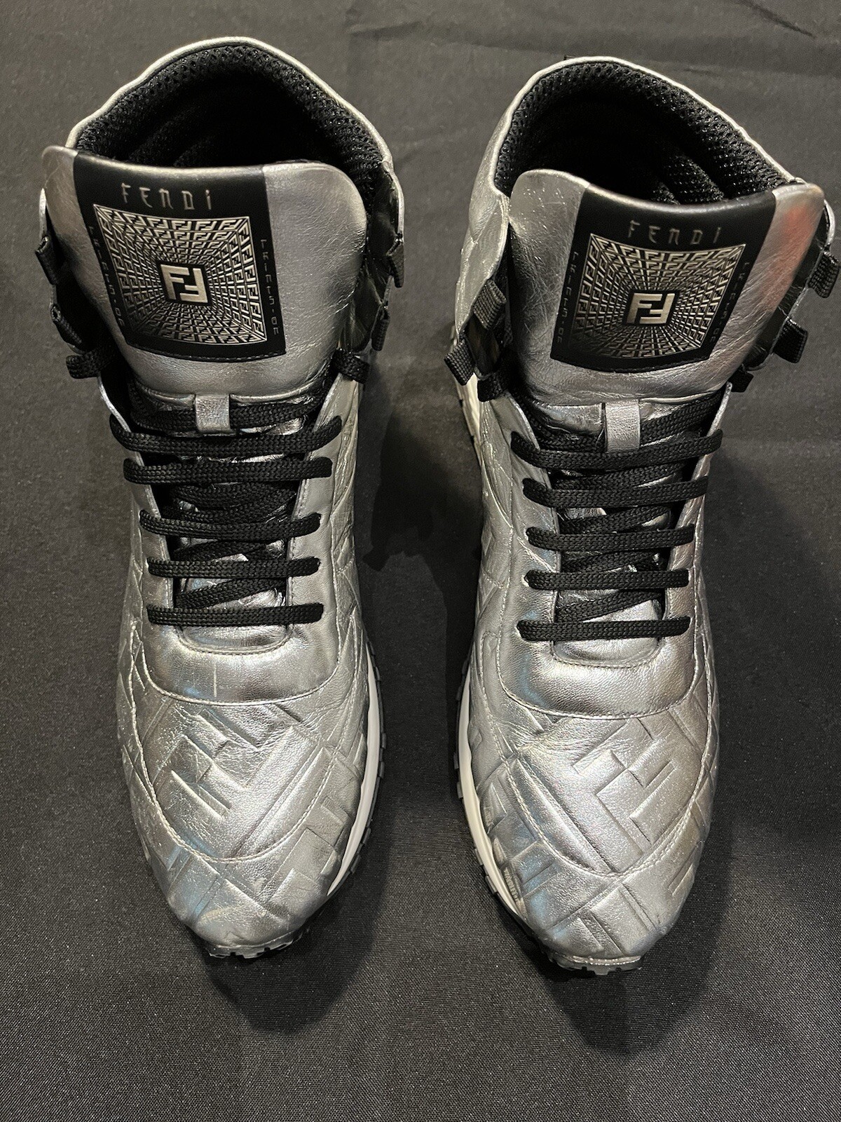 RARE FENDI PRINTS ON NICKI MINAJ TYPE MENS FF 9 SHOES US 10 SNEAKERS AUTHENTIC image 3