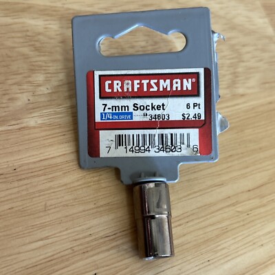 Craftsman 7mm Shallow Socket 1/4'' Drive 6 Point Easy Read 34603 USA NOS