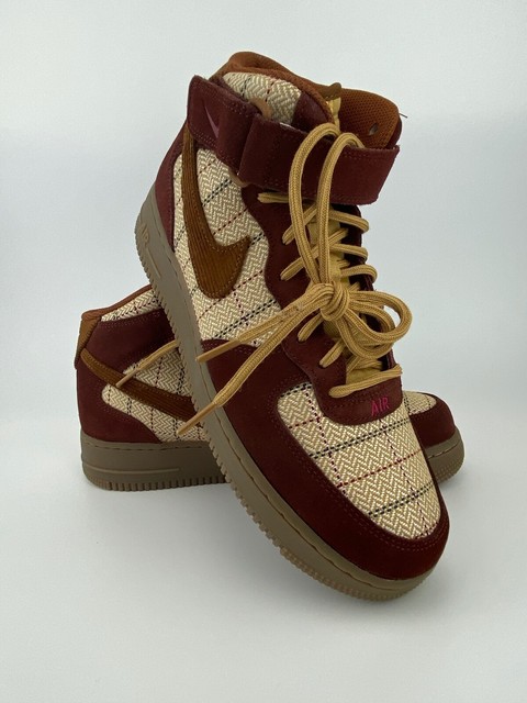 Nike Air Force 1 Mid 07 Lv8 Plaid Gum Dark Brown Red Ct1206 900 Mens Size 11 for sale online | eBay