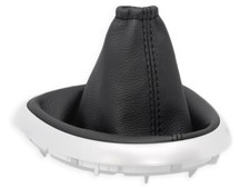 SCHALTMANSCHETTE FÜR NISSAN QASHQAI 2006-2013 SCHALTSACK NATURLEDER SCHWARZ